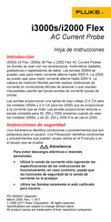 Fluke i2000 Flex Hoja De Instrucciones