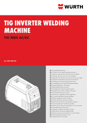 Würth TIG 200S AC/DC Traducción Del Manual De Instrucciones De Servicio Original