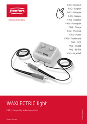 Renfert WAXLECTRIC light Manual Del Usuario