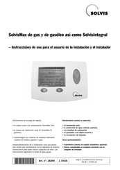 Solvis 15394 Instrucciones De Uso Para El Usuario De La Instalación Y El Instalador