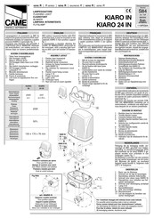CAME R Serie Manual De Instrucciones