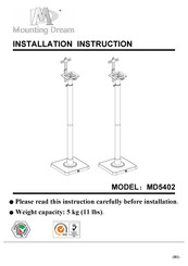 Mounting Dream MD5402 Manual Del Usuario