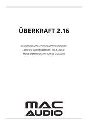 MAC Audio ÜBERKRAFT 2.16 Manual Del Propietário