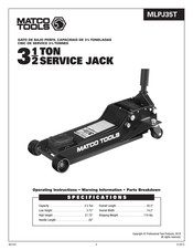 Matco Tools MLPJ35T Manual De Instrucciones