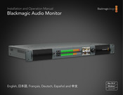 Blackmagic Design Blackmagic Audio Monitor Manual De Instalación Y Funcionamiento