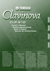 Yamaha CLAVINOVA CLP-910 Manual De Instrucciones