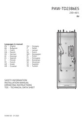 Panasonic PAW-TD23B6E5 Manual De Instrucciones