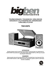 Bigben TD012SPS Manual De Instrucciones