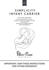 Silver Cross SIMPLICITY INFANT CARRIER Manual De Instrucciones