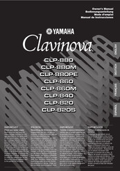 Yamaha Clavinova CLP-860 Manual De Instrucciones