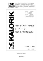 Team kalorik KA RAC 1 FOS Manual De Instrucciones