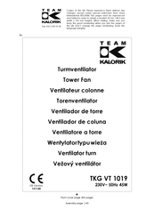 Team kalorik TKG VT 1019 Manual De Instrucciones