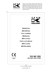 Team kalorik TKG MK 1002 Manual De Instrucciones