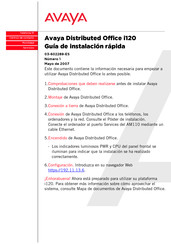 Avaya Distributed Office i120 Guía De Instalación Rápida