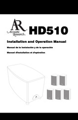 Acoustic Research HD510 Manual De La Instalación Y De La Operación