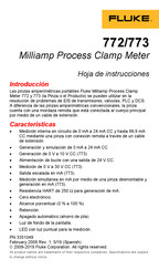 Fluke 772 Hoja De Instrucciones