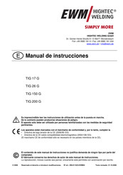 EWM TIG 200 G Manual De Instrucciones