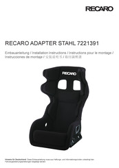 RECARO STAHL 7221391 Instrucciones De Montaje