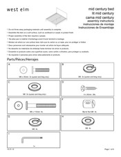 West Elm mid century bed Instrucciones De Ensamblaje
