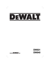 DeWalt DW840 Manual Del Usuario