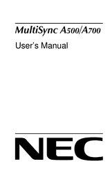 NEC MultiSync A700 Manual Del Usuario