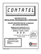 Protectolada CONTATEL PLK CCEFC Instructivo De Instalación, Programación Y Operación