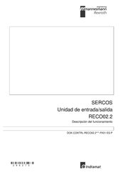 Indramat SERCOS RECO02.2 Manual Del Usuario