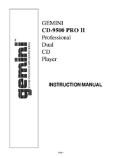 Gemini CD-9500 PRO II Manual De Instrucciones