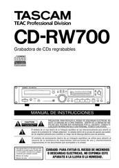 TEAC PROFESSIONAL TASCAM CD-RW700 Manual De Instrucciones