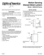 Lights of America 9600LED Serie Manual De Instrucciones