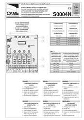 CAME R Serie Manual De Instrucciones