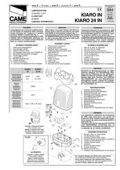 CAME R Serie Manual De Instrucciones
