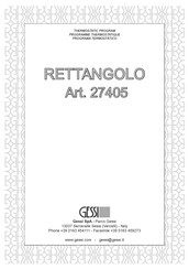 Gessi RETTANGOLO 27405 Manual Del Usuario