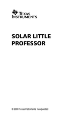 Texas Instruments Little Professor Solar Manual De Instrucciones