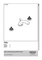 Grohe Talia 20 892 Manual De Instrucciones