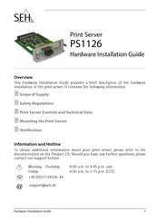 SEH PS1126 Guía De Instalación De Hardware