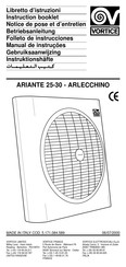 Vortice ARIANTE 30 ARLECCHINO Manual De Instrucciones
