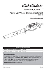 Core Cub Cadet CCB410 Manual De Instrucciones
