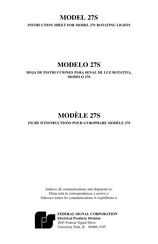 Federal Signal 27S Hoja De Instrucciones