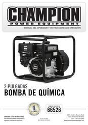Champion Power Equipment 66526 Manual Del Operador Y Instrucciones De Operación