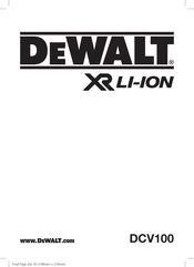 DeWalt XR LI-ION DCV100 Manual De Instrucciones