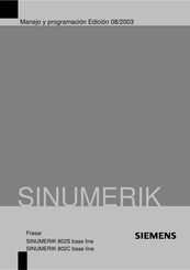 Siemens SINUMERIK 802C base line Instrucciones De Manejo Y Programacion