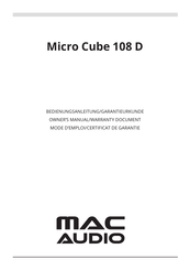 MAC Audio Micro Cube 108 D El Manual Del Propietario