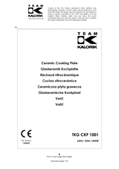 Team kalorik TKG CKP 1001 Manual De Instrucciones