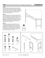 Crate&Barrel Tate Guia De Inicio Rapido