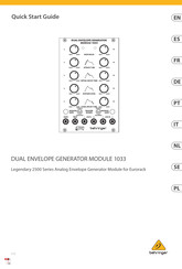 Behringer 1033 Guia De Inicio Rapido