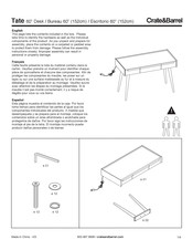 Crate&Barrel Tate Guia De Inicio Rapido