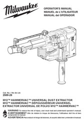 Milwaukee M12 HAMMERVAC 2509-20 Manual Del Operador