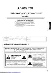 Sharp LC-37SH20U Manual De Operación