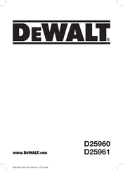 DeWalt D25960 Traducido De Las Instrucciones Originales